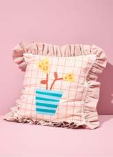Almofada com Babado - Vaso de Flor
